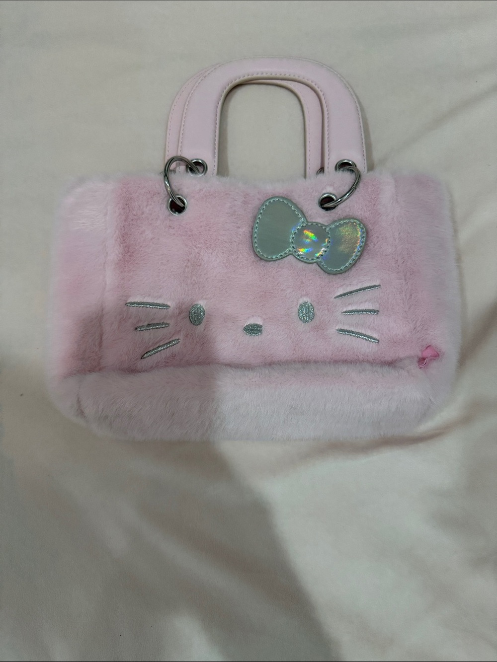 Sanrio Hello Kitty Pink Faux Fur Kids Purse
